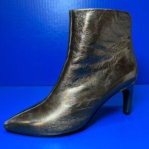 Vagabond Whitney Bronze Metallic Leather Point Toe Ankle Boots US8/EU39